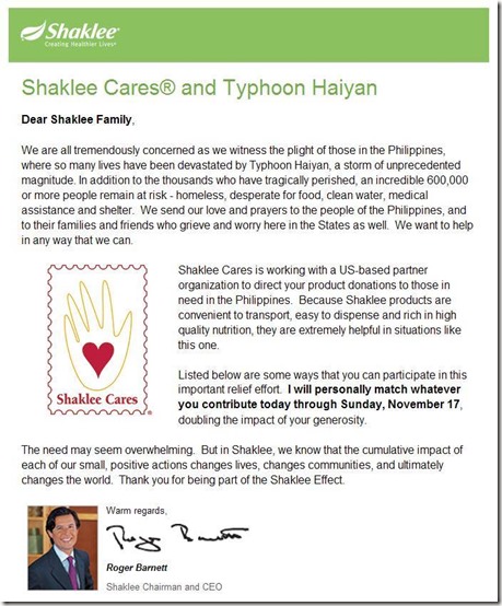 Shaklee Cares Phillipines